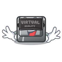 Wall Mural - Virtual reality button C isolated in the cartoon