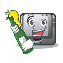 Sticker - With beer button C installed on cartoon computer