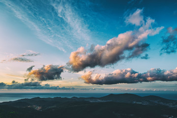 Wall Mural - clouds over the city of Otaru Hokkaido 