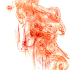 Red smoke on white background