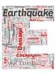 Vector conceptual earthquake activity letter font E red word cloud isolated background. Collage of natural seismic tectonic crust tremble, violent tsunami waves risk, tectonic plates shifting concept