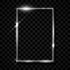Wall Mural - silver shiny transparent frame with place for your text