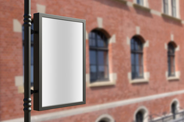 Wall Mural - 3D rendering of blank billboard (empty advertisement) with city background. Empty mockup template	