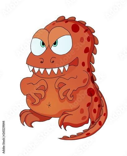 Dinosaur Monster Cartoon Character For Kid Happy Birthday Greeting
