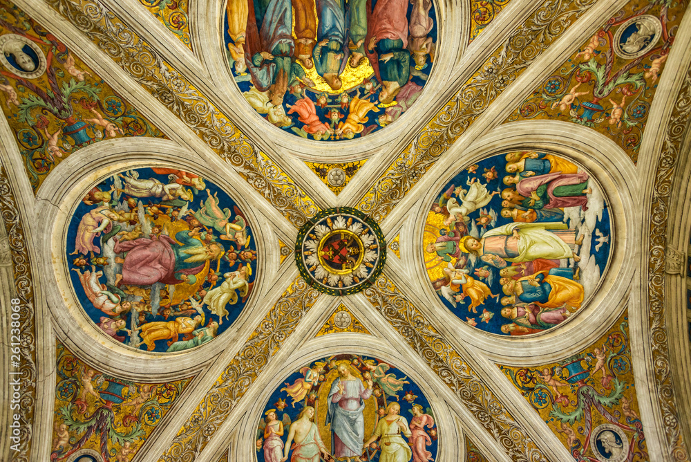 Papal Apartments In The Vatican Museums With Ceiling