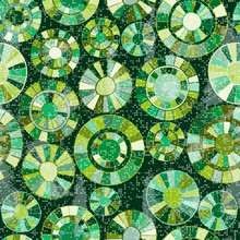 Seamless Grunge Pattern With Painted Green Rings