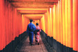 © Summit Art Creations - Kyoto, Japan Culture Travel - Asian traveler wearing traditional Japanese kimono walking in Fushimi Inari Shrine in the old town of Kyoto, Japan.