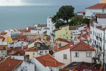 Poster - View from Miradouro das Portas do Sol - one of the outlooks of Lisbon, capital city of Portugal