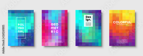 Fotomural Polygonal abstract background with squares