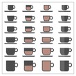 © demonique - coffee tea cup mug empty half full graphic icon set isolated on white background