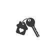 © yana - Keychain with key ring and a pendant house with heart locket.
