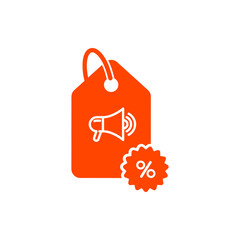 Sticker - Discount, price, sales discount, shopping,offer,  business product discount orange color icon