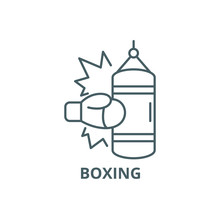 Boxing Line Icon, Vector. Boxing Outline Sign, Concept Symbol, Illustration
