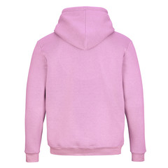 Wall Mural - Back of pink sweatshirt with hood isolated on white background 