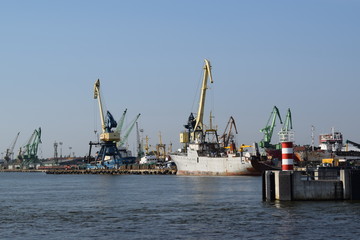 cranes in port