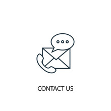 Contact Us Concept Line Icon. Simple Element Illustration. Contact Us Concept Outline Symbol Design. Can Be Used For Web And Mobile UI/UX