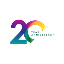20 Year Anniversary Vector Template Design Illustration
