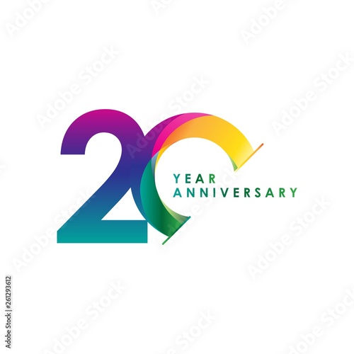 Fotomural 20 Year Anniversary Vector Template Design Illustration