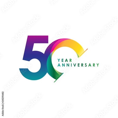 Cuadros en Lienzo 50 Year Anniversary Vector Template Design Illustration