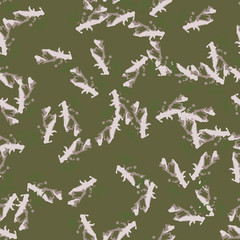 Swamp camouflage of various shades of green, brown and beige colors