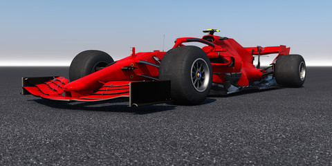 red formula one car 2019 style 3d render