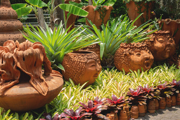 Sticker - sculptures in the botanical garden of thailand