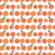 Vector colorful tasty trendy peaches seamless pattern on isolated background. Use for fabric collections, surface pattern designs, print on demand products. Perfect for textile design and prints.