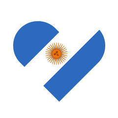 Canvas Print - Argentina Flag Heart Love Country National World Symbol