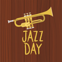 Canvas Print - jazz day poster with trumpet