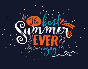 Wall Mural - Best Summer Ever lettering quote for fun vacation
