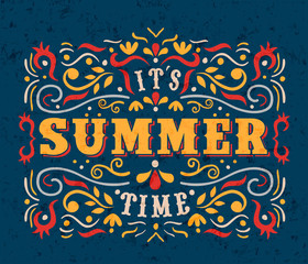 Wall Mural - Summer time typography quote poster for vacations