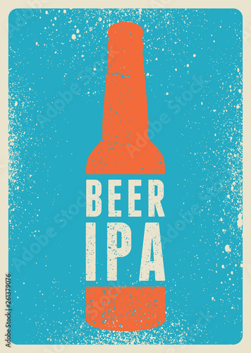 Fotografía Beer Ipa typographical vintage style grunge poster design