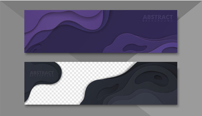 Wall Mural - Set of abstract colorful banners with geometric pattern.