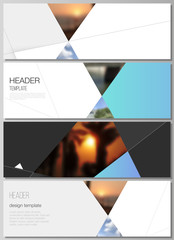 Wall Mural - the minimalistic vector illustration of the editable layout of headers, banner design templates. cre