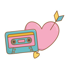 Poster - cassette and heart with arrow