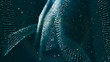 © turbomotion046 - Dof particles, beautiful wavy surface with fabric effect, 3d rendering background, computer rendering abstraction