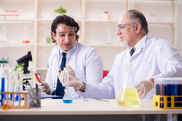 two chemists working in the lab