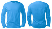 Blue Long Sleeved Shirt Design Template