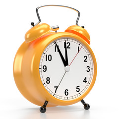 Alarm clock on white background. 3D rendering