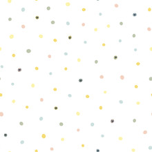 Abstract Seamless Pattern With Colorful Spots. Perfect For Kids Fabric, Textile, Nursery Wallpaper. Vector Illustration.