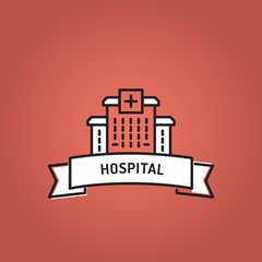 Canvas Print - HOSPITAL LINE ICON SET