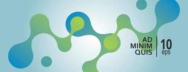 Fototapete - Banner background with abstract connected shapes