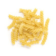 fusilli dry pasta isolated on white background