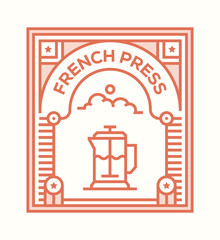 Sticker - FRENCH PRESS ICON CONCEPT