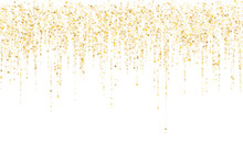 Garland Border Gold Glitter Vector Background Illustration.