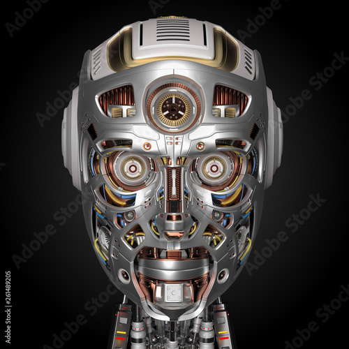 Extremely Detailed Robot Face Or Technological Cyborg Head Front View Isolated On Black Background 3d Illustration Stock Illustration Adobe Stock Extremely Detailed Robot Face Or Technological Cyborg Head Front View Isolated On Black Background 3d Illustration Stock Illustration Adobe Stock