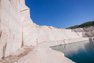 Landscape in the mountains of marble rocks from the quarry