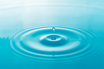  Clean water drop on surface water background