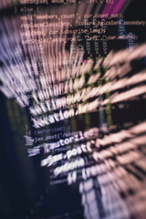 Wall Mural - closeup developing programming and coding technologies. developer working on web sites codes in offi