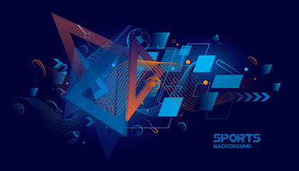 Vector sports with futuristic technology background design.
